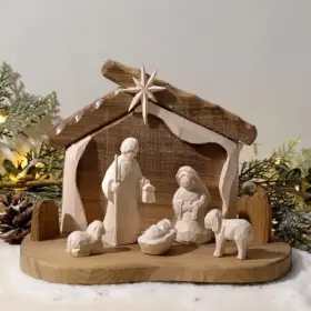 X1380 Pawliss 6pcs Nativity Sets Christmas Decorations Indoor Rustic Wood #2