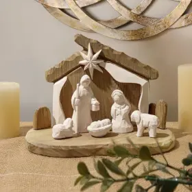 X1380 Pawliss 6pcs Nativity Sets Christmas Decorations Indoor Rustic Wood #3