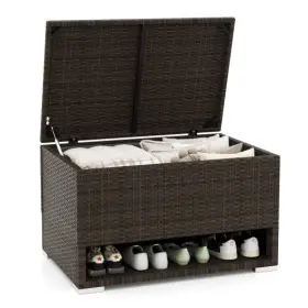 Pe Rattan Storage Bin Waterproof Liner Patio Cushions - Color 197867905149 With For - Brown