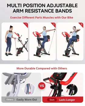 Pooboo 412792355017 Foldable Fitness Stationary Bike With Multifunctional Lcd Display And Ipad Hol #2