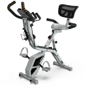 Pooboo 6412792355000 Folding Exercise Bike Foldable Fitness Stationary -grey