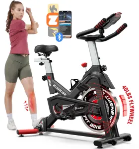 D61602 Pooboo 744110406986 Indoor Cycling Bike Exercise Bluetooth Stationary Heavy-duty Fl