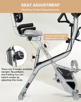 Bt-819 Pooboo Folding Exercise Bike Fitness Stationary Machine Upright Cycling Xbike #3