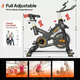 D525lm02 Pooboo D525lm02&m03 Pro Cycling Bike Stationary Indoor Exercise Home Cardio Workout #3