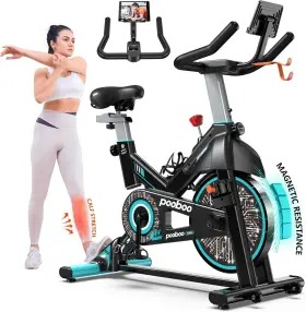 D525xl Pooboo Indoor Exercise Bike Cycling For Fitness Magnetic Silent 350lb Limit