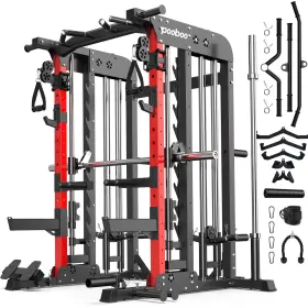 P43-1 Pooboo Multifunctional Home Gym System Workout Station Strength Training Weight Stacks