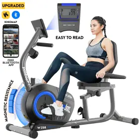 W258m2 Pooboo Recumbent Exercise Bike Blue