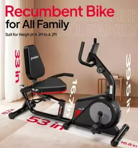 W27301 Pooboo Indoor Stationary Recumbent Exercise Bike Bicycle Cycling Fitness Workout #3