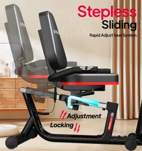 W27301-up Pooboo Recumbent Exercise Bike Stationary Belt Drive Indoor Cycling Bikes #2