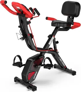 X-81902 Pooboo Folding Stationary Upright Indoor Cycling Exercise Bike Recumbent Fitness