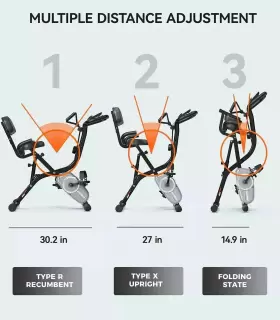 Zi-294 Pooboo 3-in-1 Exercise Bike Folding Magnetic Stationary Bikes Workout New #3
