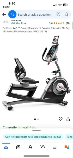 440es Proform Pro-form Recumbent Bike
