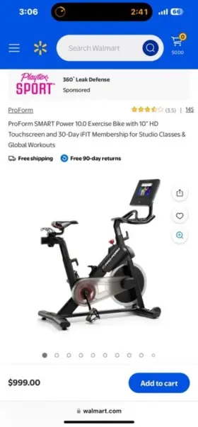 Pfex79920.0 Proform Pfex16718.0 Smart Power 10 Exercise Bike With Ifit -
