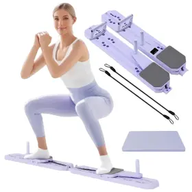 Qyrztaon 640486679446 Pilates Board 6-in-1 Ab Trainer Resistance Bands Push-up Led Timer Calorie