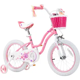 B0b4jwv1c8 Royalbaby Stargirl 16 Inch Kids Bike Girls Bicycle With Training Wheels And Basket Pink