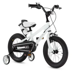 B0bpsw3n5z Royalbaby Freestyle 16 Inch Kids Bike With Dual Handbrakes And Training Wheels White
