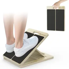 Sarlamd 762849474809 Portable Wooden Slant Board For Calf Stretching Squats Stretcher Pilates