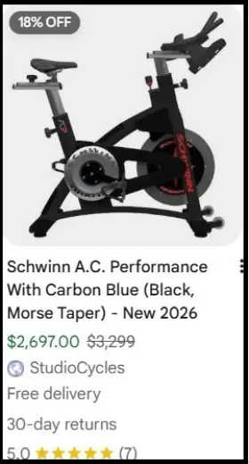Schwinn 97320wintp0 A.c. Performance Carbon Blue Commercial Spin Bikes