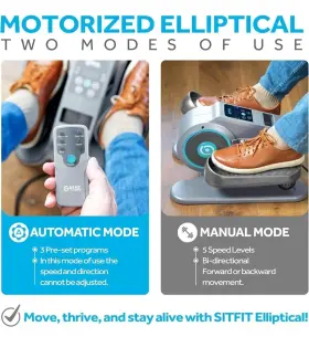 B0cmdhb3f4 Sitfit Elliptical Powered Foot Pedal Exerciser While Sitting. Peddler New #2
