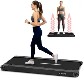Squatz Sqwpv15bk 2-in-1 Walking Pad Treadmill With Vibration Plates Compact Under Desk Walk Inch