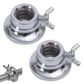 Squequ 717504126357 2 Pack Dumbbell Collars Spin Locking Nut With Safety Standard Silver