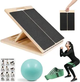 Ssllc 199284218796 Adjustable Wooden Slant Board For Calf Stretching Portable Incline
