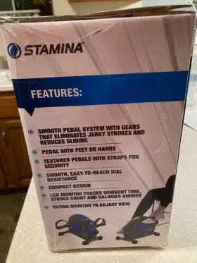 15-0141r Stamina Adjustable Mini Exercise Bike With Smooth Pedal System New Nib Blue #3