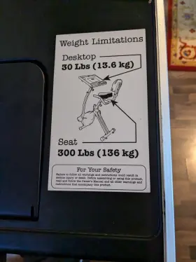 85-2449-u-b Stamina Products 85-2449 Wirk Ride Exercise Bike Workstation And Standing Desk Used #2