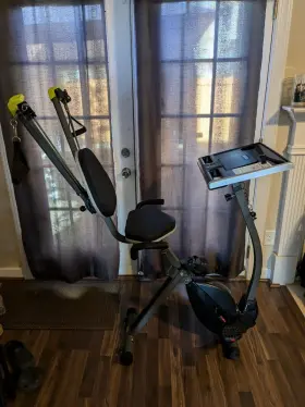 85-2449-u-b Stamina Products 85-2449 Wirk Ride Exercise Bike Workstation And Standing Desk Used
