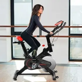Sp36172 Stationary Indoor Sports Bicycle Heart Rate Sensor Lcd Display Exercise Bike Belt Driven With Pulse And Phone Hold #2