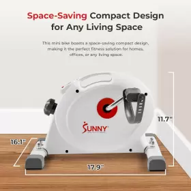 Sunny Health & Fitness 696575896829 And White Under Desk Smart Mini Pedal Exerciser Dual Cycle #3