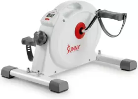 Sunny Health & Fitness 696575896829 And White Under Desk Smart Mini Pedal Exerciser Dual Cycle