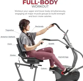 B0bk4bgx7q Sunny Health & Fitness And Compact Performance Recumbent Bike Smart Cross Trainer #3