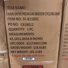 Sf-b1509c Sunny Health & Fitness Clipless Pedal Exercise Bike Premium Chain Drive Indoor Cycling