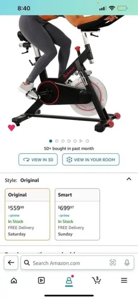 Sf-b1913 Sunny Health Fitness And Magnetic Belt Drive Indoor Cycling Bike Euc With Mat #2