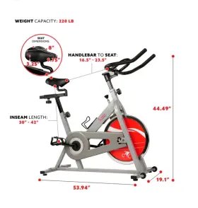Sf-b901 Sunny Health Fitness Exercise Silver Bike And Chain Drive Cycling Trainer #3