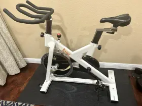 Sf-b1110 Sunny Upright Exercise Bike White Adjustable Seat Transportation Wheels