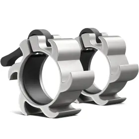Synergee 650003978716 Silver Aluminium Barbell Collars Locking 2 Inch C - Aluminum