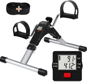 Tabeke 724725680001 Under Desk Bike Pedal Exerciser Foldable Mini Exercise For Leg And Arm Wo