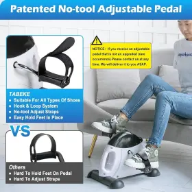 Tabeke 768556694424 Under Desk Bike Pedal Exerciser - Mini Exercise For Arm/leg Pe #2