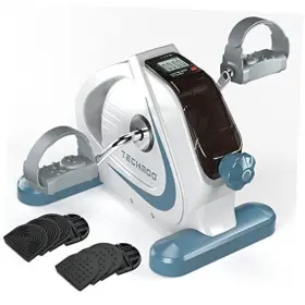 Techmoo 054114587919 Under Desk Bike Pedal Exerciser Portable Mini Home Exercise With White