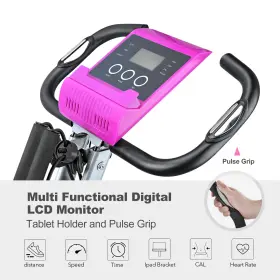 Techmoo 680358111681 Folding Exercise Bike Portable Upright Adjustable Backrest Cycling