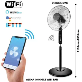 Tpxa16b Technical Pro Smart Wifi 16 Inch Oscillating Pedestal Fan 3 Speed Black #2