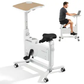 Toyandona D2111235bol0118002 Exercise Bike With Desk 2-in-1 Stationary Adjustable Laptop Us