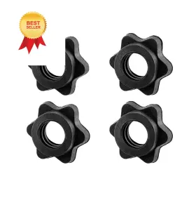 768420836387inlima001 Uncakil 2 Pairs Dumbbell Collars 1 Inch Hex Nut 4 Black