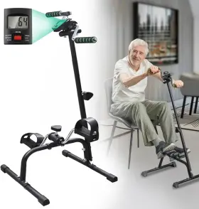Varonghkoo 797417429196 Pedal Exerciser For Seniors Hand Arm Leg And Knee Peddler Bike Indoor Adjusta