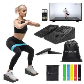 Vbrate 197644991587 Squat Wedge Block 4pcs Adjustable Non-slip Rubber Slant Board For Squats With