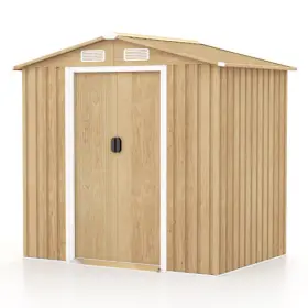 Weather Resistant Galvanized Steel Shed Tilted Roof Backyard Ga 197867757205 With For Garden Pat