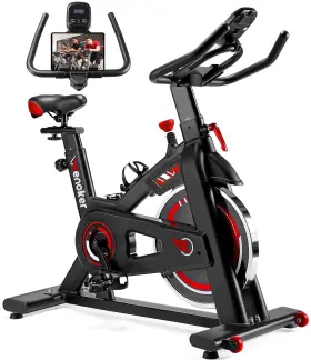 Wenoker 768461475835 Indoor Exercise Bike With Silent Belt Drive And Upgraded Lcd Monitor - Black