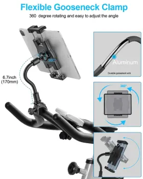 Woleyi 272020100150 Gooseneck Spin Bike Tablet Mount Elliptical Treadmill Holder #3